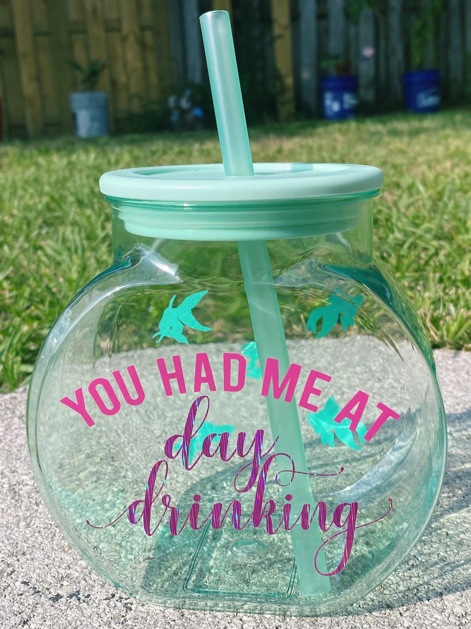 Fishbowl Drink Cup Party Drink Travel Cup Day Drinking Etsy