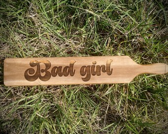 Good/bad girl paddle, toy for couple, adult bedroom decor, wooden paddle