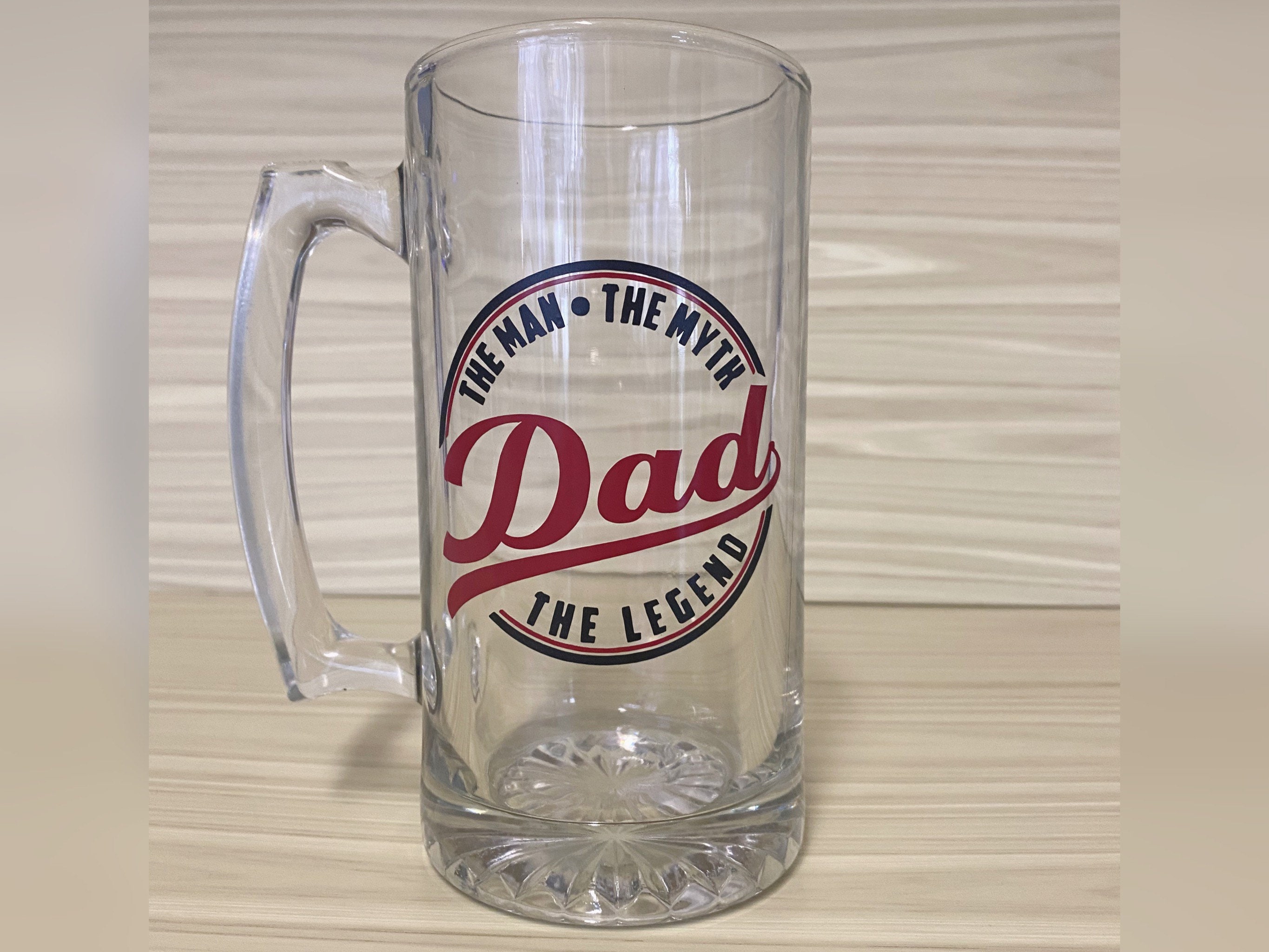 Fathers Day Beer Mug. Dad Gift Idea. Dad Drinking Glass. Etsy