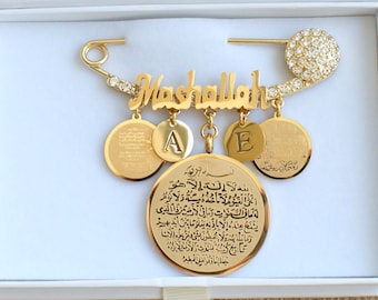 18k gold plated stroller pin newborn personalized gift Baby pin Geburtsgeschenk Braut Bride Nuse veshje tradicionale mashallah