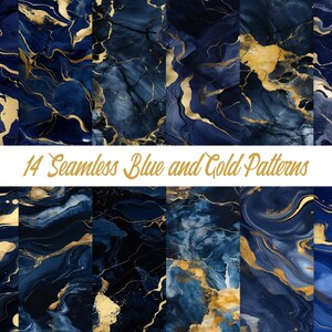 Seamless Dark Blue and Gold marble digital paper, beautiful gold veins, perfect for backgrounds and crafts, for personal + commercial use
