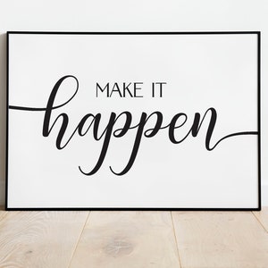 Drucken Sie Ihre eigenen inspirierenden Büro-Leinwand-Wandkunst, machen Sie es möglich, motivierendes Kunstwerk Dekor gerahmt positive Gemälde Dekorationen