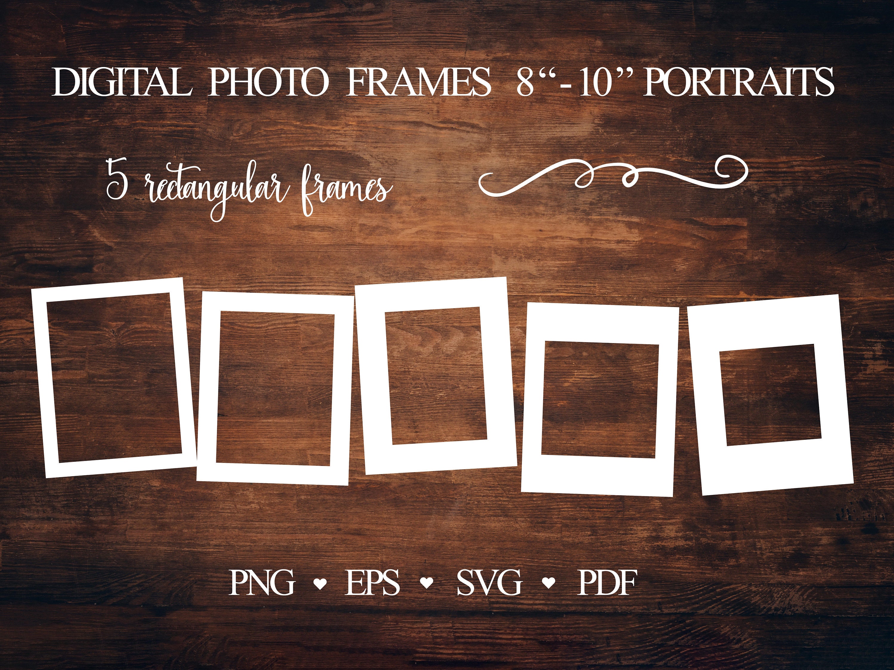 8x10" Frame PNG and SVG Set: Photo Collage Frames for Portraits ...