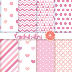 Pink and orange Digital Papers for digital scrapbooking or print. Beautiful citrus fruit color of pink and orange. Great paper pack for gift