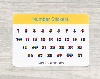 Primary Number Stickers
