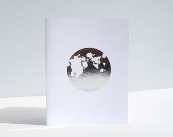 White Full Moon Card