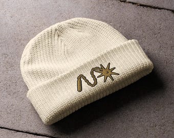 Spiked Flail Embroidered Fisherman beanie | Vintage Style • Gothic • Medieval • Heavy Metal • Occult • Punk Rock