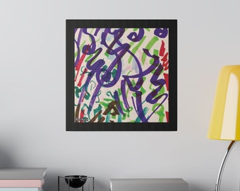 Canalizado, alegre, espontáneo, luz, códigos de lenguaje, pieza de arte visionario, lienzo mate estirado