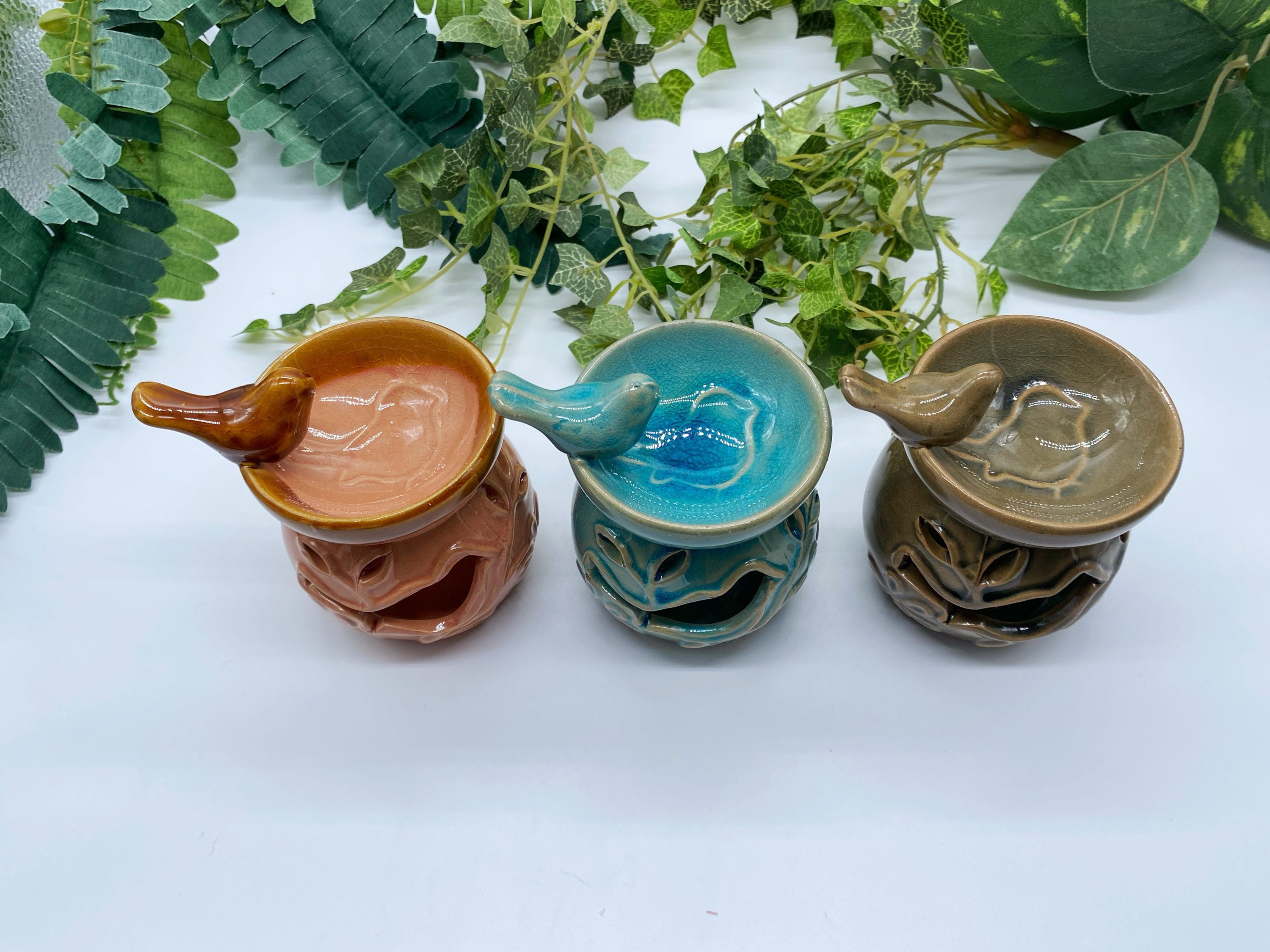 Small Ceramic Wax Melt Burner with 15 pc wax melts Etsy