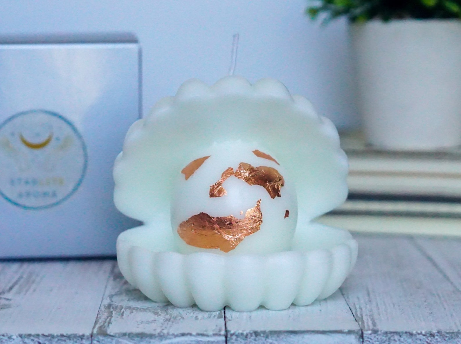 Oyster Pearl Shaped Pillar Candle Shell Pearl Candle Etsy