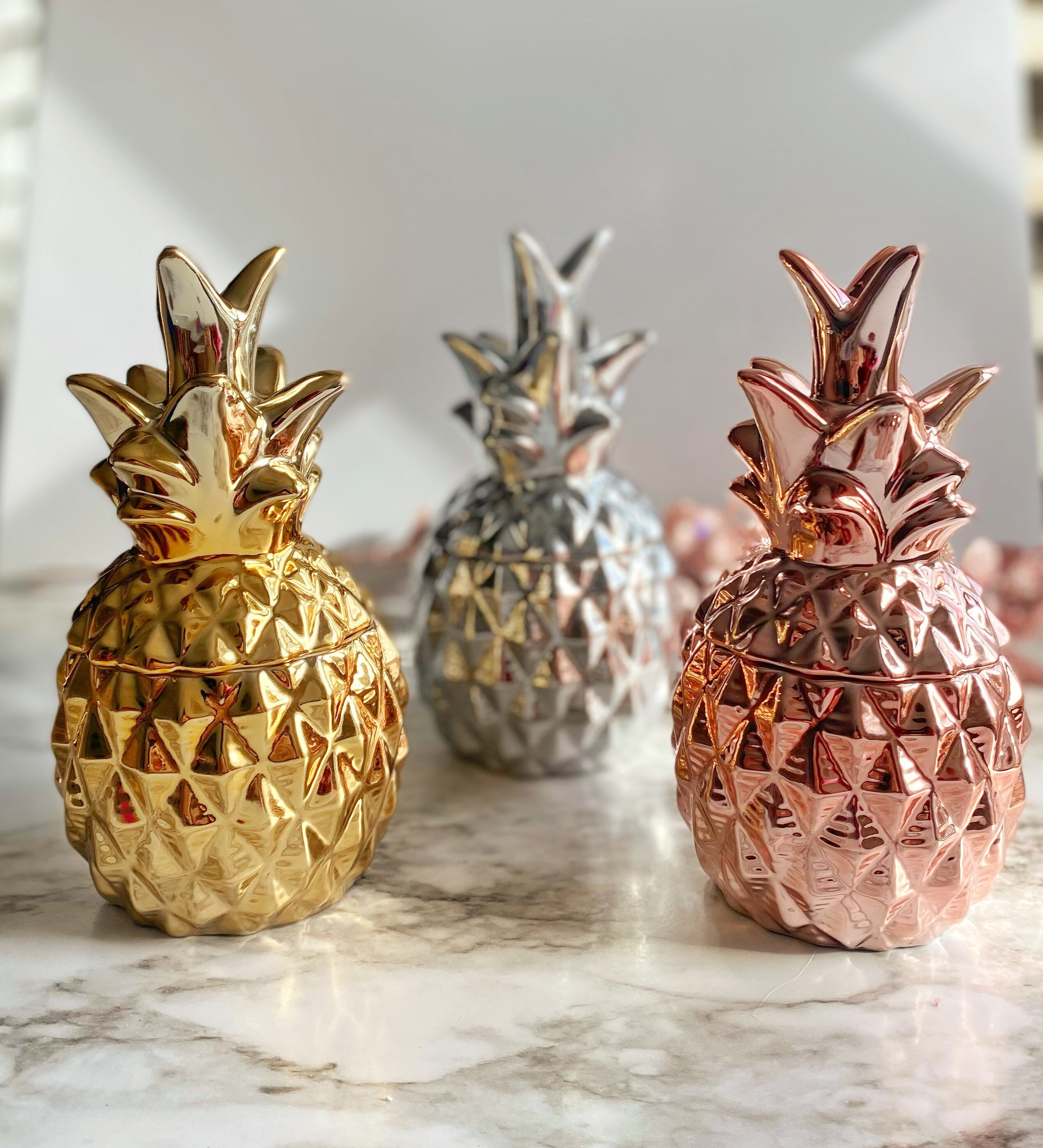 Chrome pineapple scented candle tropical scented soy candle Etsy