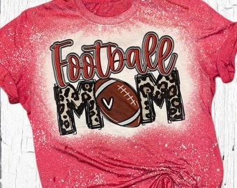 Fussball Mama Gebleichtes Shirt Leopard Gepard Fussball Mama Heather Red