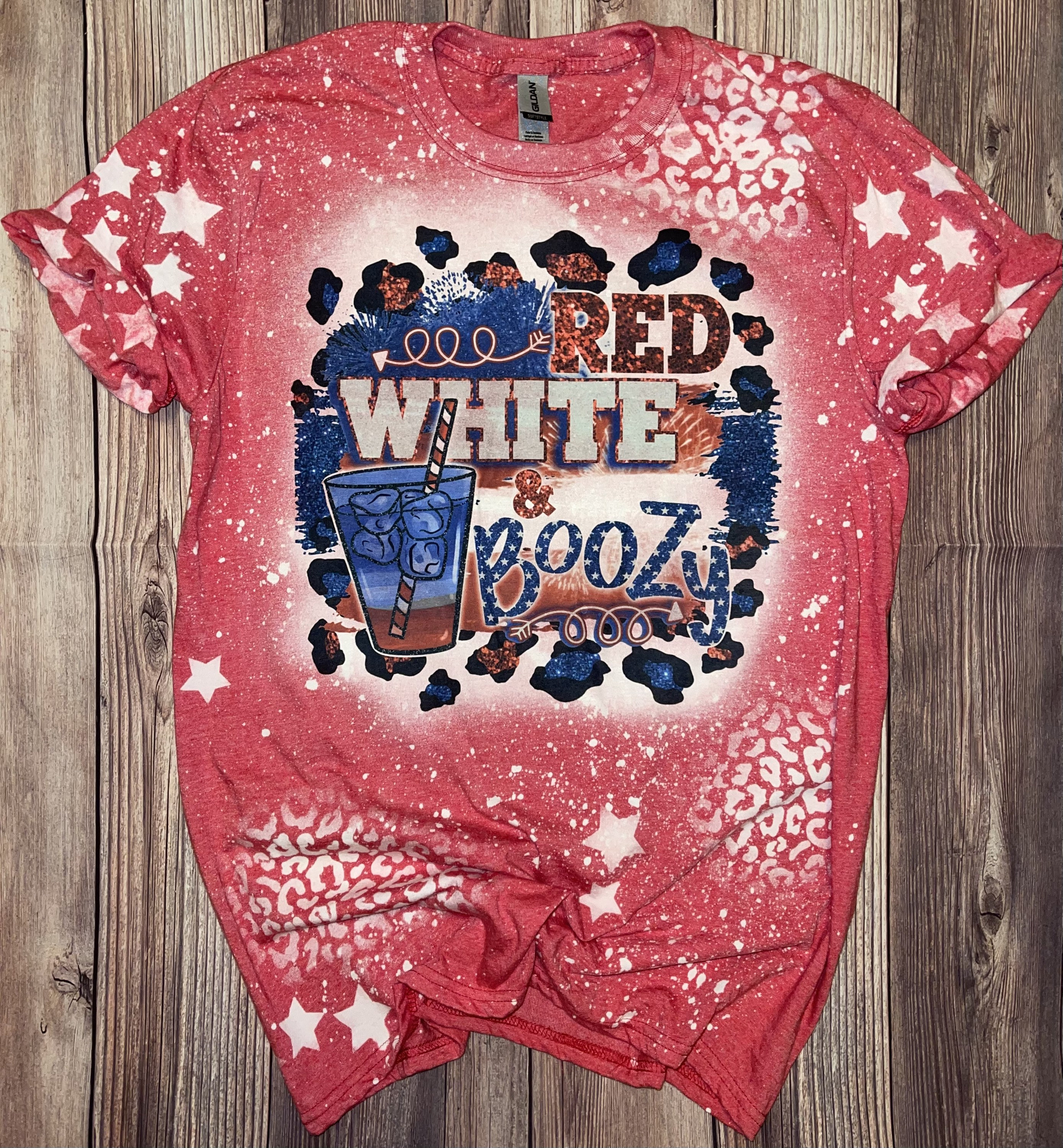 Red White and Boozy Bleached Shirt July 4th Shirt - Etsy