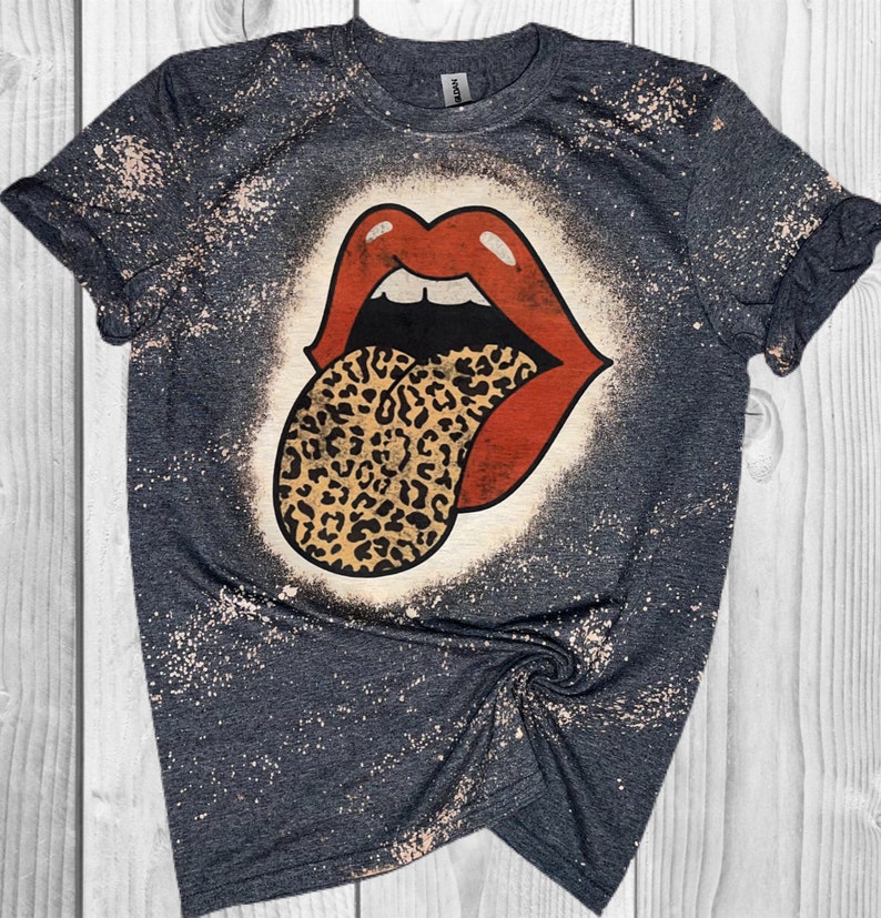 rolling stone t shirt with leopard tongue