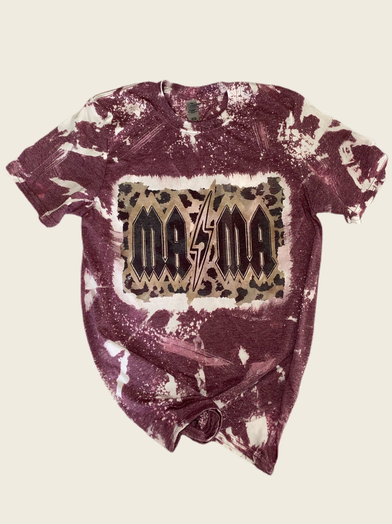 Bleached ACDC Style MaMa Tshirt Leopard