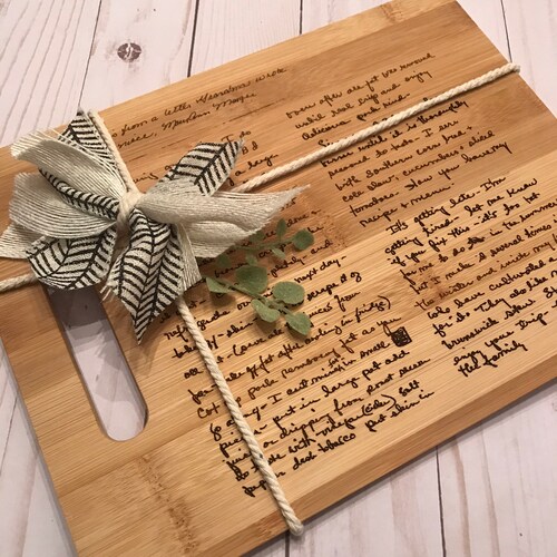 Personalized Cutting Board Handwritten Recipe Cutting Board Etsy