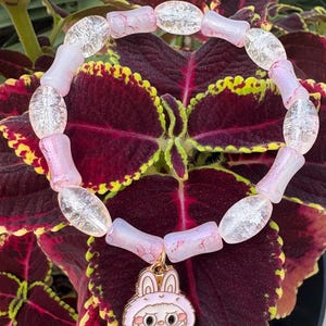Labubu charm beaded bracelet