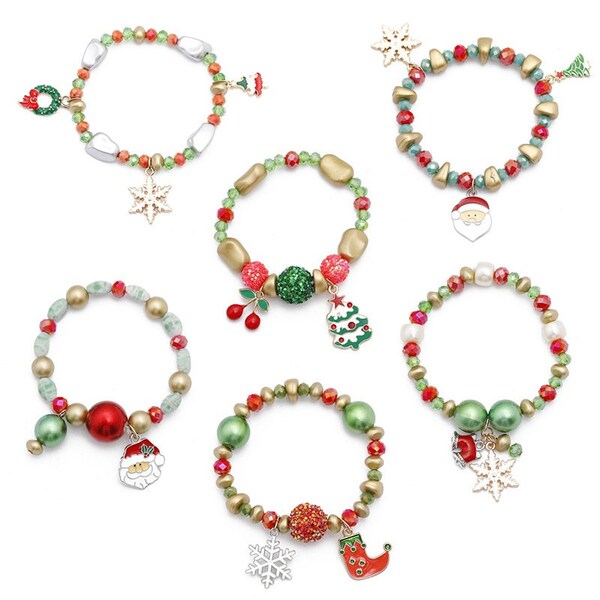 Christmas Stretch Bracelets Etsy