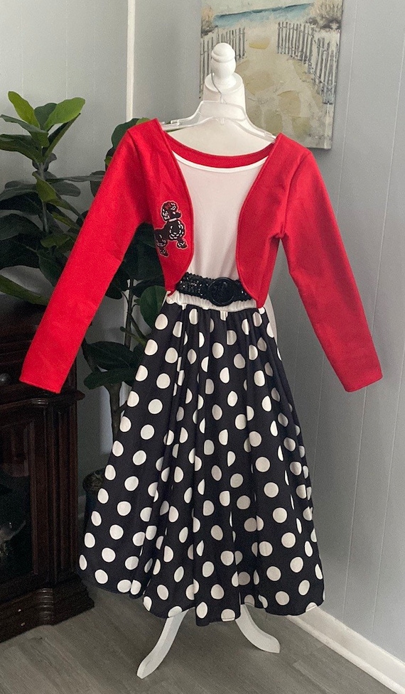 1950 Rockin Polka Dot Skirt with Poodle Top