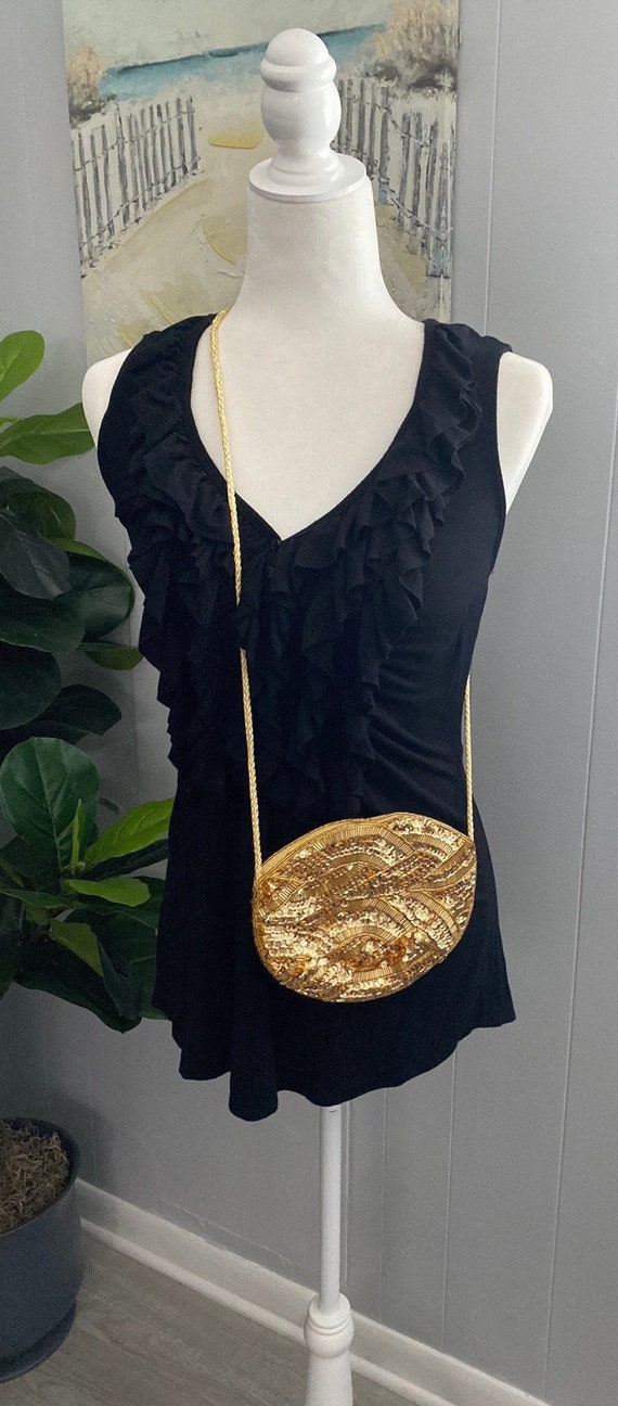 Vintage Gold Metallic Sequin Purse