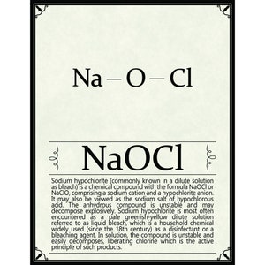 NaOCl Molecule Poster, Sodium Hypochlorite Poster, Chemistry or Science Lab Poster, Educational Poster, Wall decor, Poster Gift for a friend
