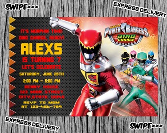Power Ranger Ninja Steel Invitation Etsy Power Ranger Ninja Steel Invitation Etsy
