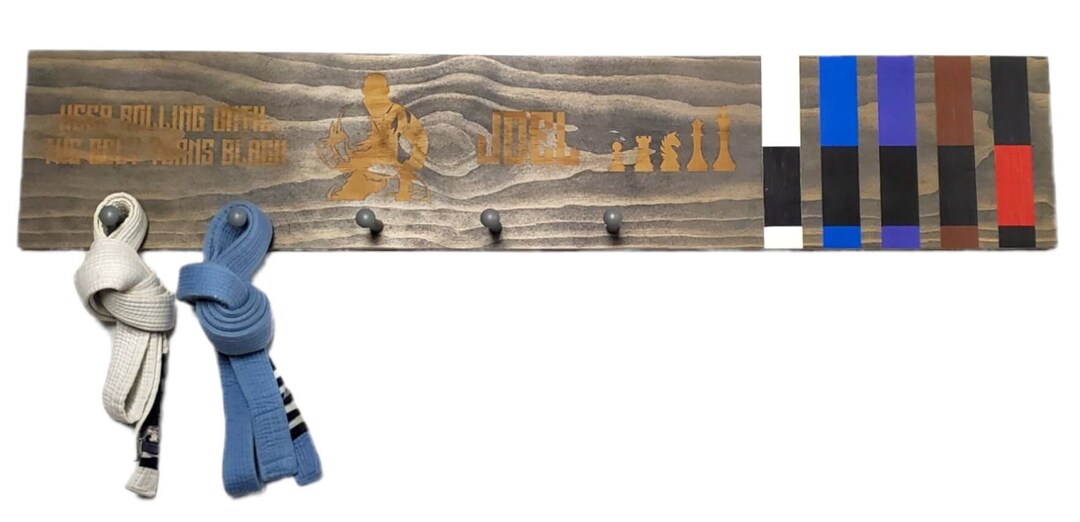 Brazilian Jiu Jitsu Belt Holder Personalized Belt Display Etsy