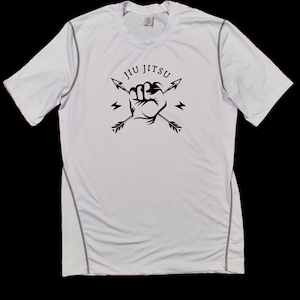 Jiu Jitsu Shirt, Jiu Jitsu Compression Shirt, Brazilian Jiu Jitsu Fist Arrows Compression Shirt Rash Guard