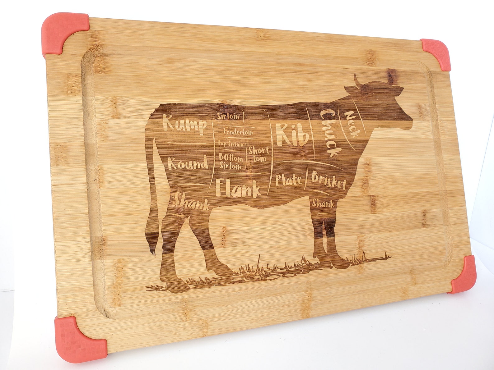 Laser Engraved Cutting Board Charcuterie Board Butcher Cuts Etsy