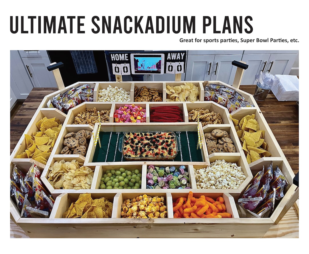Jumbo Snackadium Woodworking Plans Digital Download Snack Stadium  Super Bowl Snacks Football Stadium Tailgating
