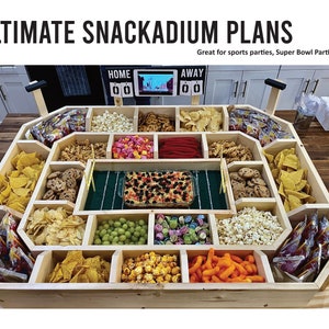 Jumbo Snackadium Woodworking Plans - Digital Download | Snack Stadium | Super Bowl Snacks | Football Stadium | Tailgating