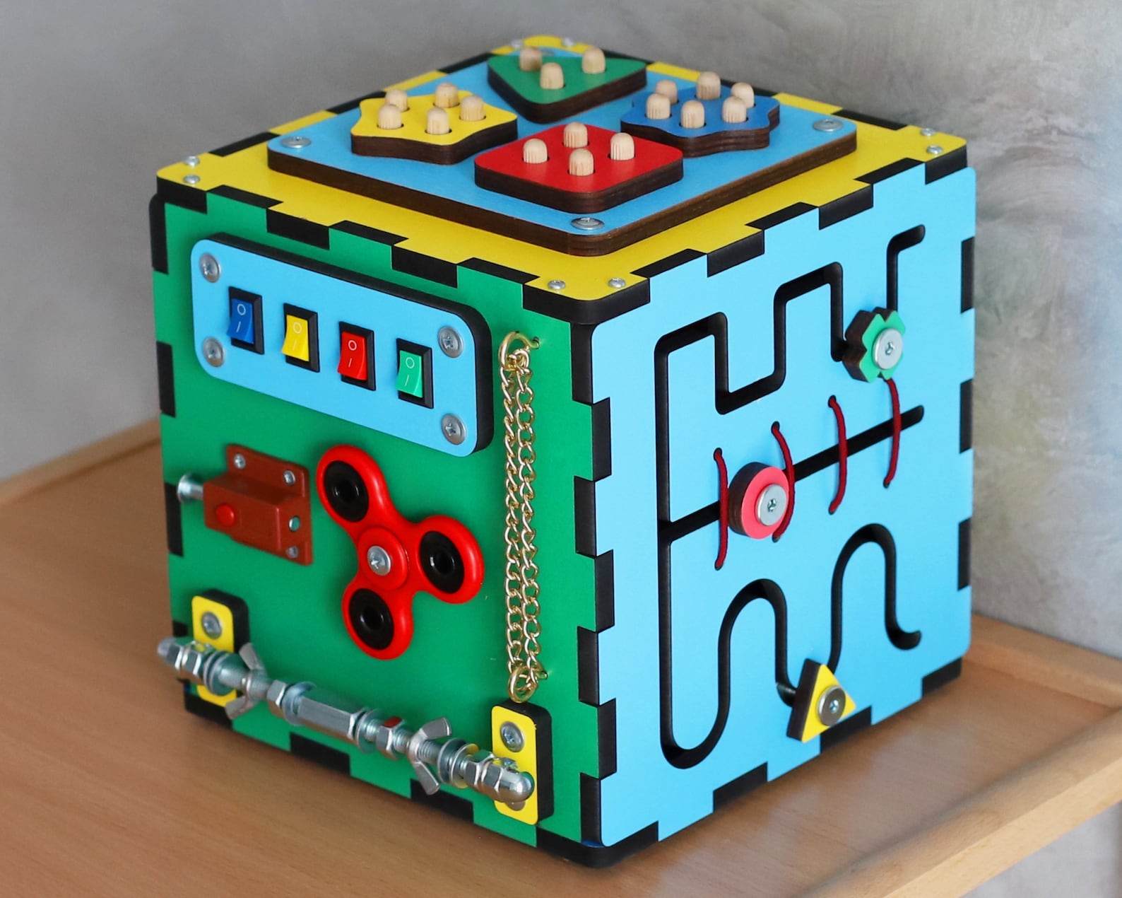 Activity cube for toddlers Busy board gift for kids Sensory Etsy