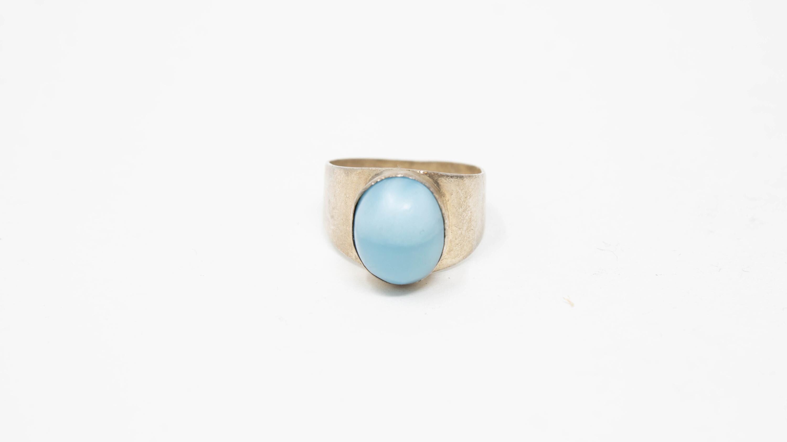 ヴィンテージ スターリングシルバー ライトブルー ターコイズ