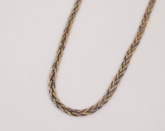 Sterling Silver Vintage 4 Strand Intertwined Serpentine Chain Necklace! [Size 20"]