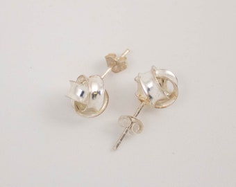 Sterling Silver Vintage Intertwined Stud Earrings