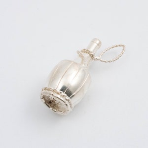 Vintage Sterling Silver Old Style Italian Wine Bottle Pendant!
