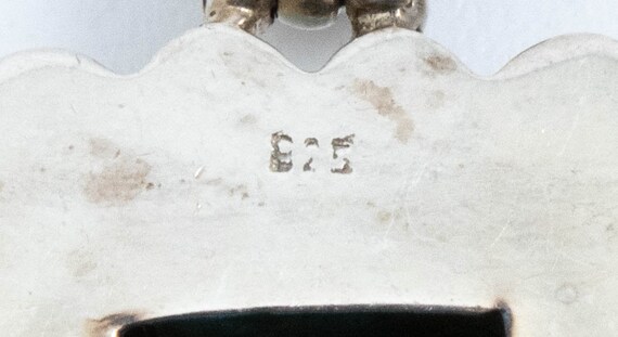 Vintage Sterling Silver Rectangular Turquoise Pen… - image 3