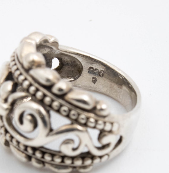 Vintage Sterling Silver Ring with Laser Cut Archi… - image 3