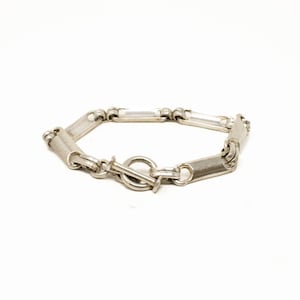 Vintage Sterling Silver Rectangular Bar Link Bracelet! Made in Mexico! [Size 8.5"]
