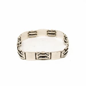Vintage Sterling Silver RARE Modernist Geometric Link Bracelet! Made in Denmark by Georg Jensen! [Size 7"]