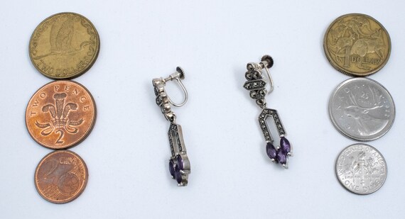 Vintage Sterling Silver Dramatic Dangle Earrings … - image 4