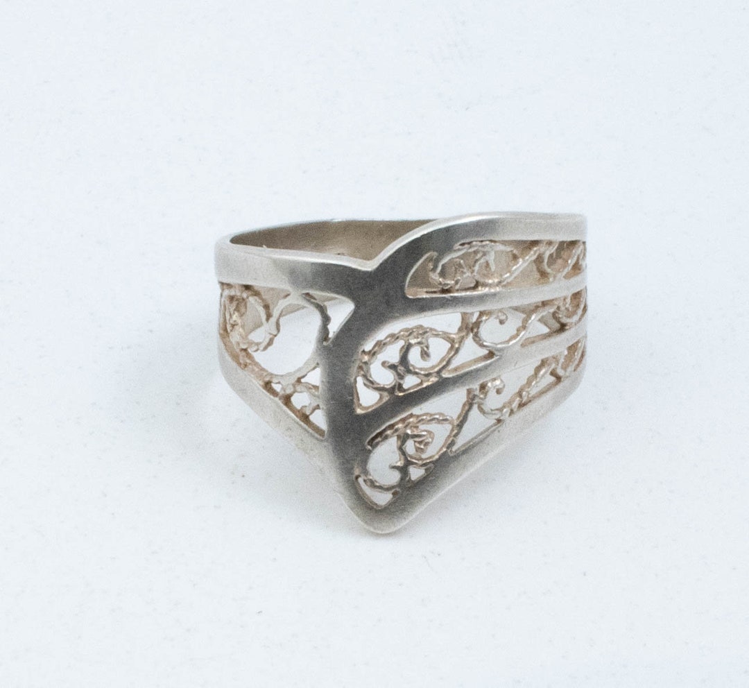 Vintage Sterling Silver Open Work Ring! [size 7.25 US] - Etsy