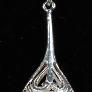 Vintage Sterling Silver SINGLE Drop Earring with Carved Teardrop!