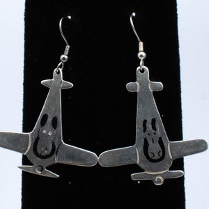 Vintage Sterling Silver Dangle Earrings With Propeller Planes! Made in Mexico!