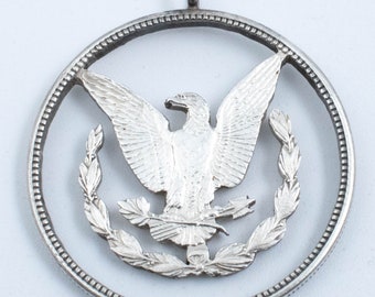 Vintage 900 Silver Eagle with Olive Branch from Morgan Dollar Silver Coin Pendant!