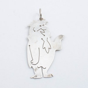Vintage Sterling Silver Laser Cut Fred Flintstone Pendant