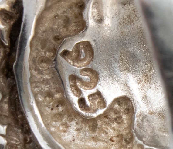 Vintage Sterling Silver Very Large Skull & Snake … - image 3