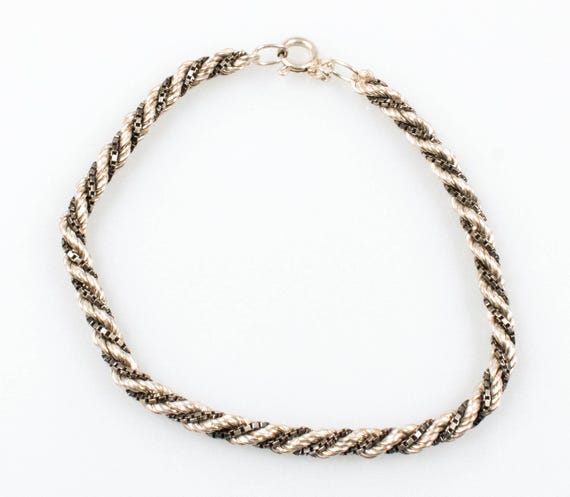P*o様 希少 vintage rope motif bracelet silv Vintage Sterling Silver Twisted Rope Bracelet! [size 6.5