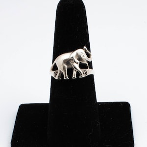 ¡Anillo de elefante caminante vintage de plata esterlina! [Tamaño 6.5]