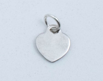 Vintage Sterling Silver Teensy Simple Heart Pendant Charm!